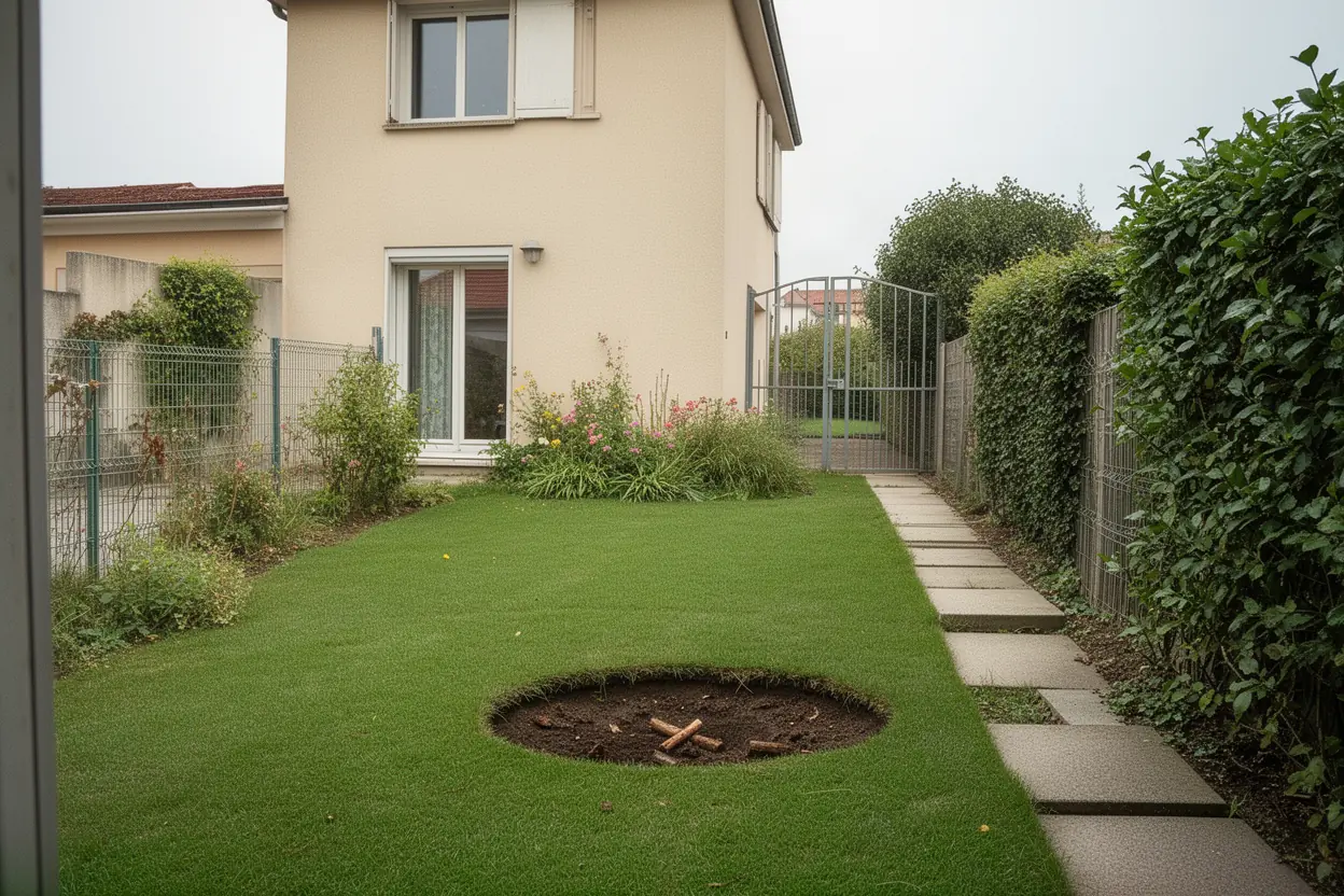 Passage dégagé après rognage de souche à Fontaine