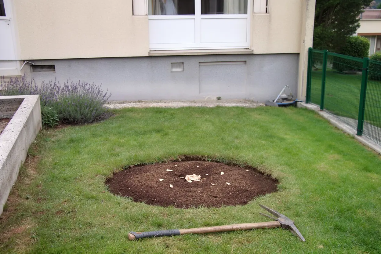 Pelouse nivelée après rognage à Sassenage